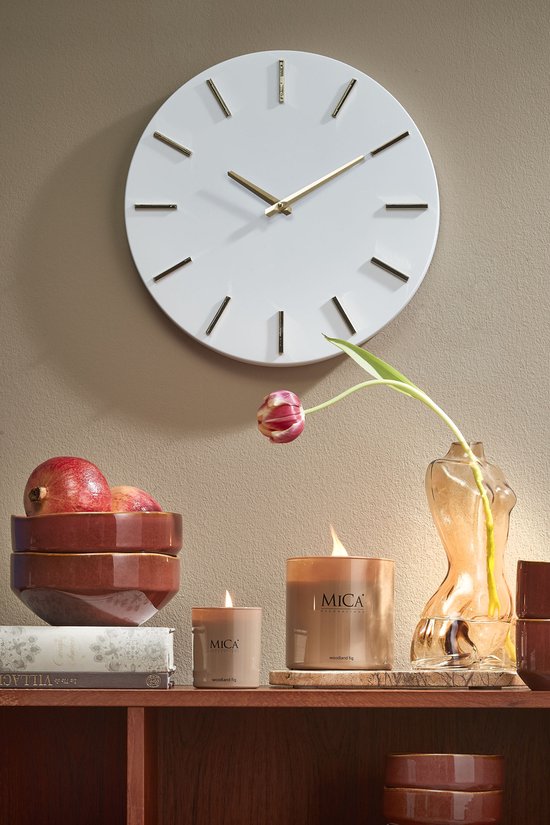 Horloge Murale - Mica Decorations - Ø36 cm - Blanc