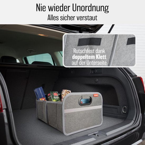 HELDENWERK Sac à bottes pliable avec velcro antidérapant - organisateur de bottes, boîte pliante pour voiture, sac à provisions - renforcé et stable