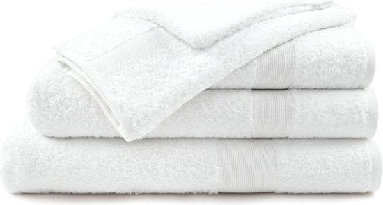 Mistral Home - SERVIETTE D'ACCUEIL - coton - set de 2 serviettes d'accueil 30 x 50 cm - couleur unie - blanc