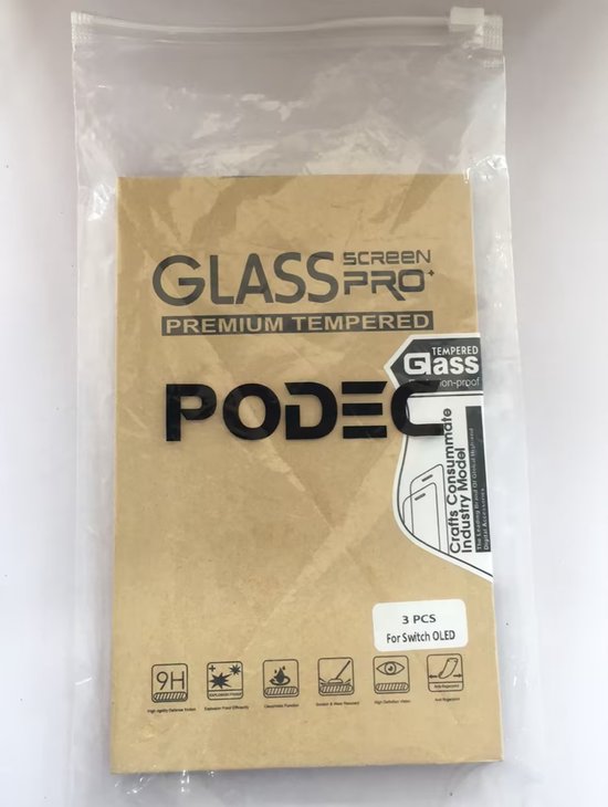 Podec - 3x Protecteur d'écran adapté à Nintendo Switch OLED - Protecteur d'écran en verre trempé