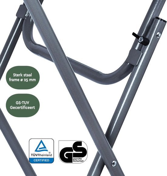 BRASQ Stand Table Gris ø80 x 110 cm - Table de bar - Table pliante - Pliable en plastique et métal pour l'intérieur et l'extérieur