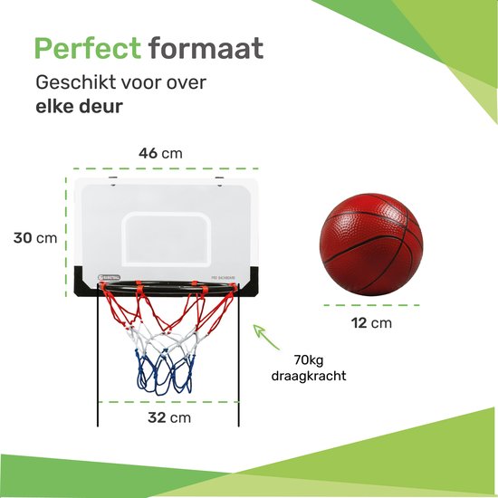 Mini set de basket - avec ballon et pompe - cerceau - panier - anneaux - ballons de basket - anneau pour enfants - filet - intérieur - panneau - poteau - pour la salle - anneau de basket