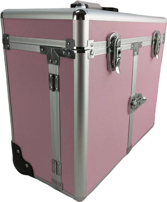 DMV - Valise de coiffeur - Chariot de coiffeur - Valise de coiffeur - Chariot de coiffeur - Valise de maquillage Schmink - Mobile - Portable - Rose