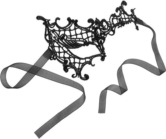 Dressforfun Masque noir en dentelle fantomina - costume de déguisement pour Halloween - carnaval - 303522