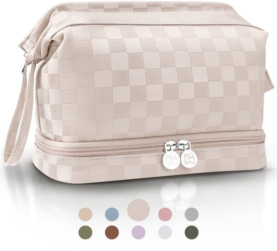 Skycases Travel Essentials - Trousse de toilette et de maquillage - Imperméable et compacte - Convient pour le voyage et l'usage quotidien - Unisexe - Rose clair