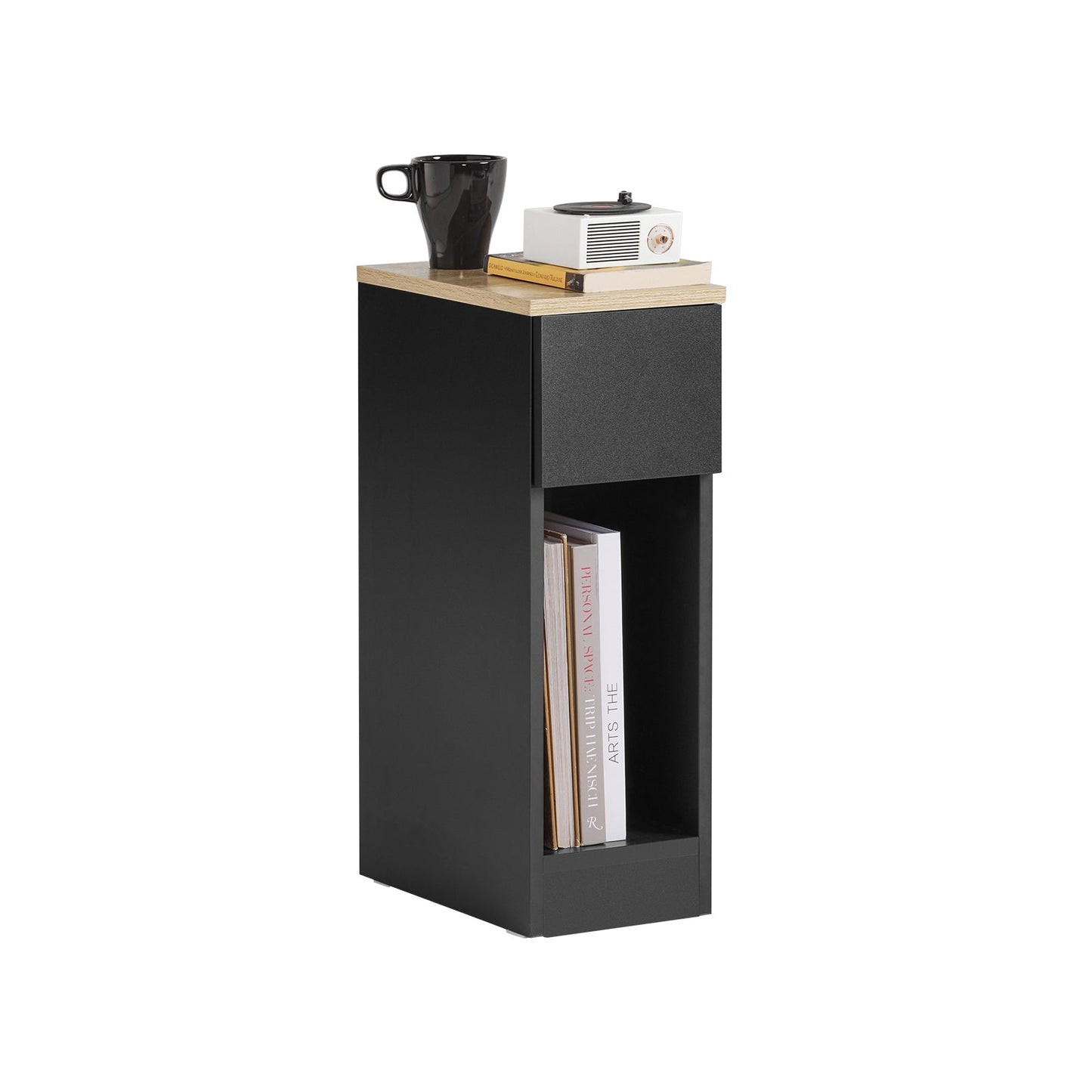 SoBuy Table de nuit avec tiroir et rangement - Lot de 2 - 20x35x60 cm - Max. 20KG - Noir