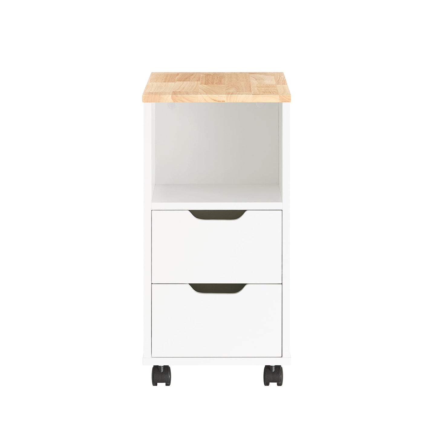 SoBuy Table d'appoint - FBT130-WN - 2 tiroirs et étagères - 60 x 30 x 60 cm - Blanc