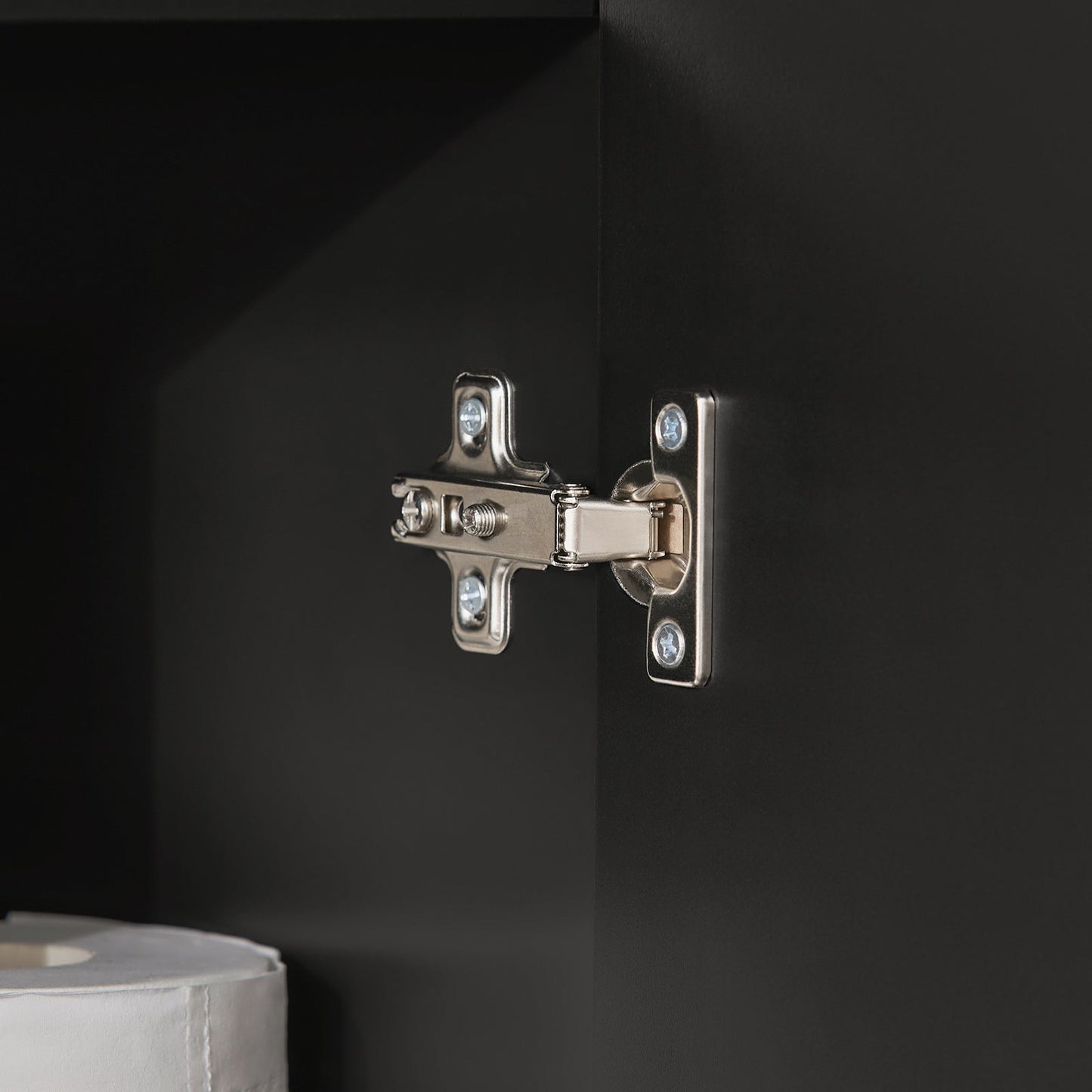 SoBuy Armoire suspendue Armoire de salle de bain noire - 90x60x30 cm - FRG231-L-SCH - Armoire murale avec deux portes et étagères réglables