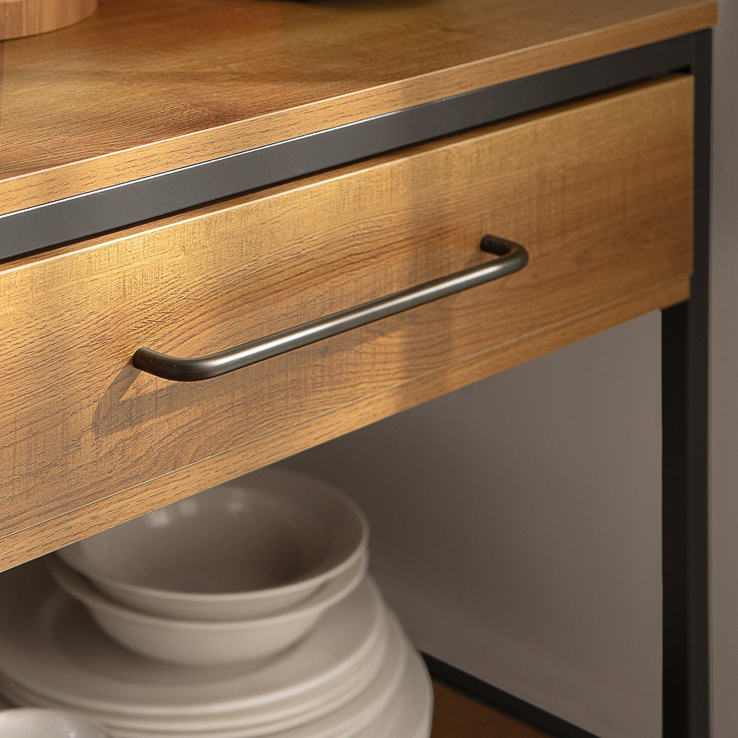 SoBuy FSB71-PF Buffet en bois composite marron avec tiroir et étagères