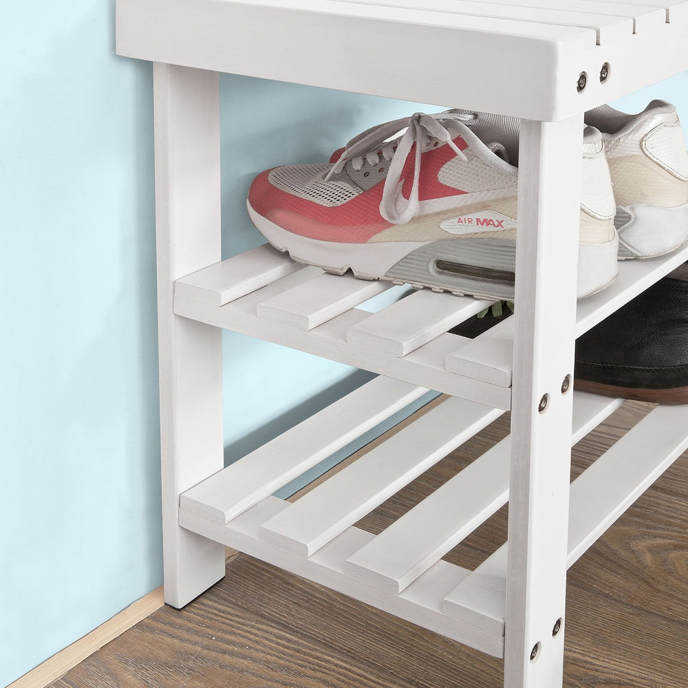 SoBuy - Rangement pour chaussures avec banc - Blanc - 50x29x45 cm
