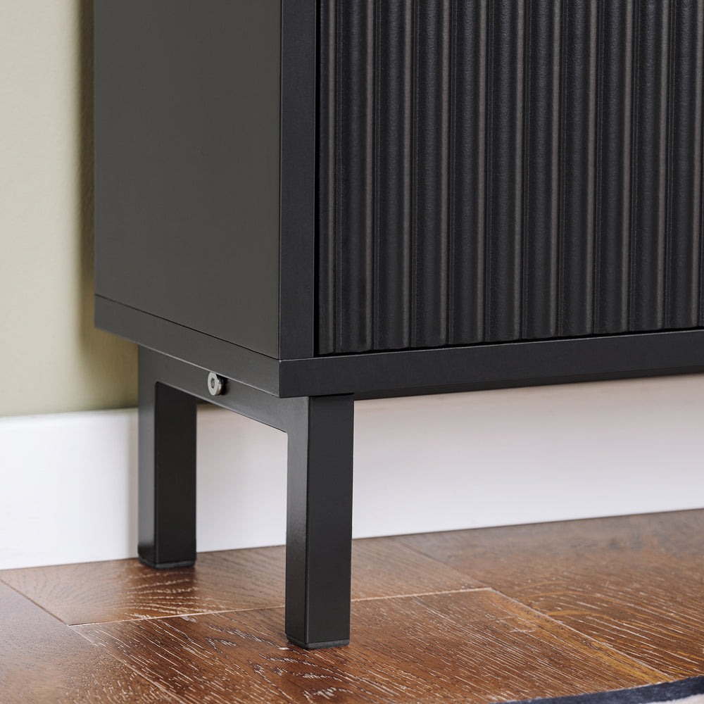 SoBuy FSR177-SCH Meuble à chaussures avec 2 abattants Meuble à chaussures étroit avec 4 étagères Meuble à chaussures noir