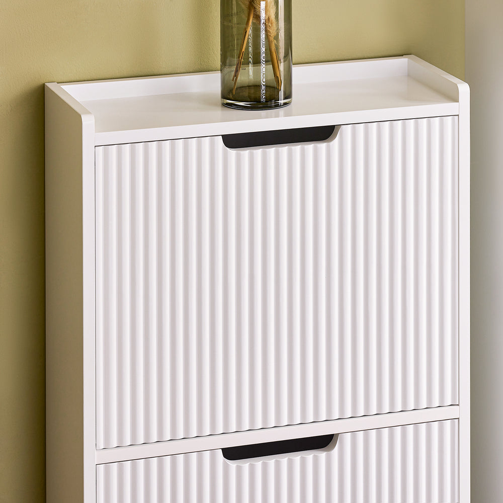 Meuble à chaussures 2 portes battantes, meuble d'entrée, rangement pour chaussures