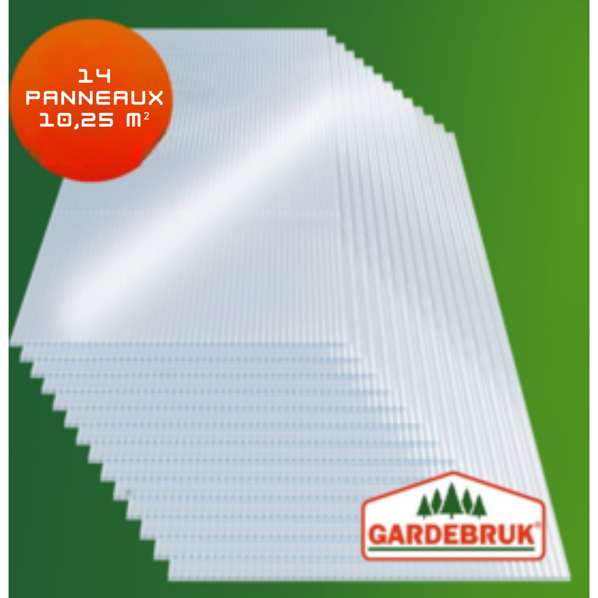Lot de 14 feuilles flexibles en polycarbonate 4 mm - Gardebruk – 60,5 x 121 cm – Double paroi anti-UV et choc – 10,25 m²