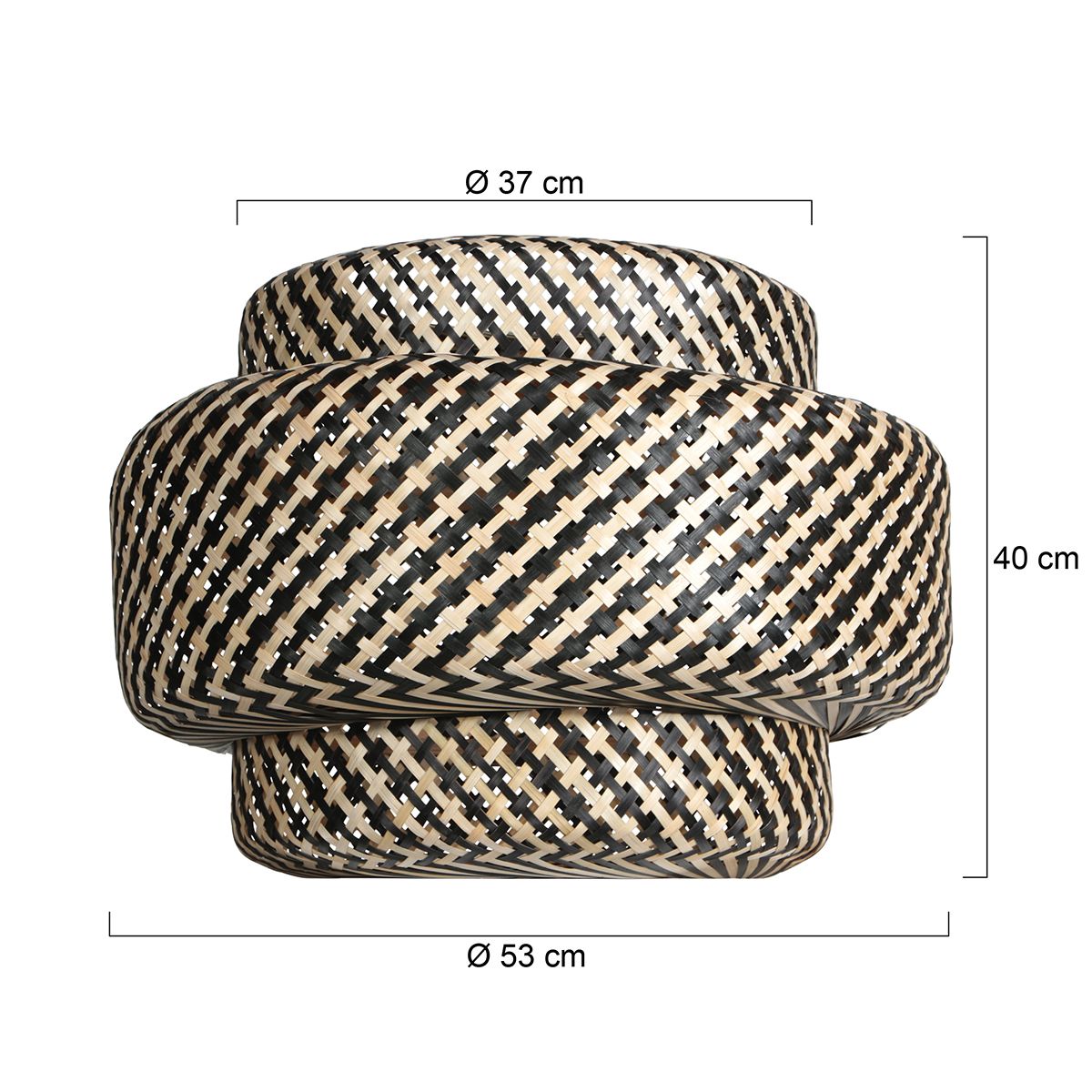 AN Abat-jour Bambou 53 × 40 cm - Crème/Noir
