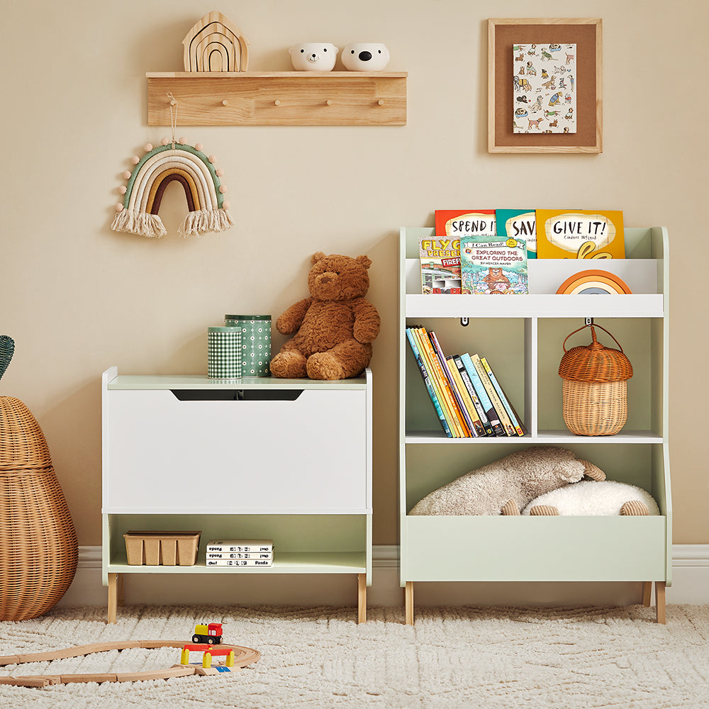 SoBuy Bibliothèque - KMB90-GR - pour enfants - 60 cm x 36 cm x 89 cm - Vert