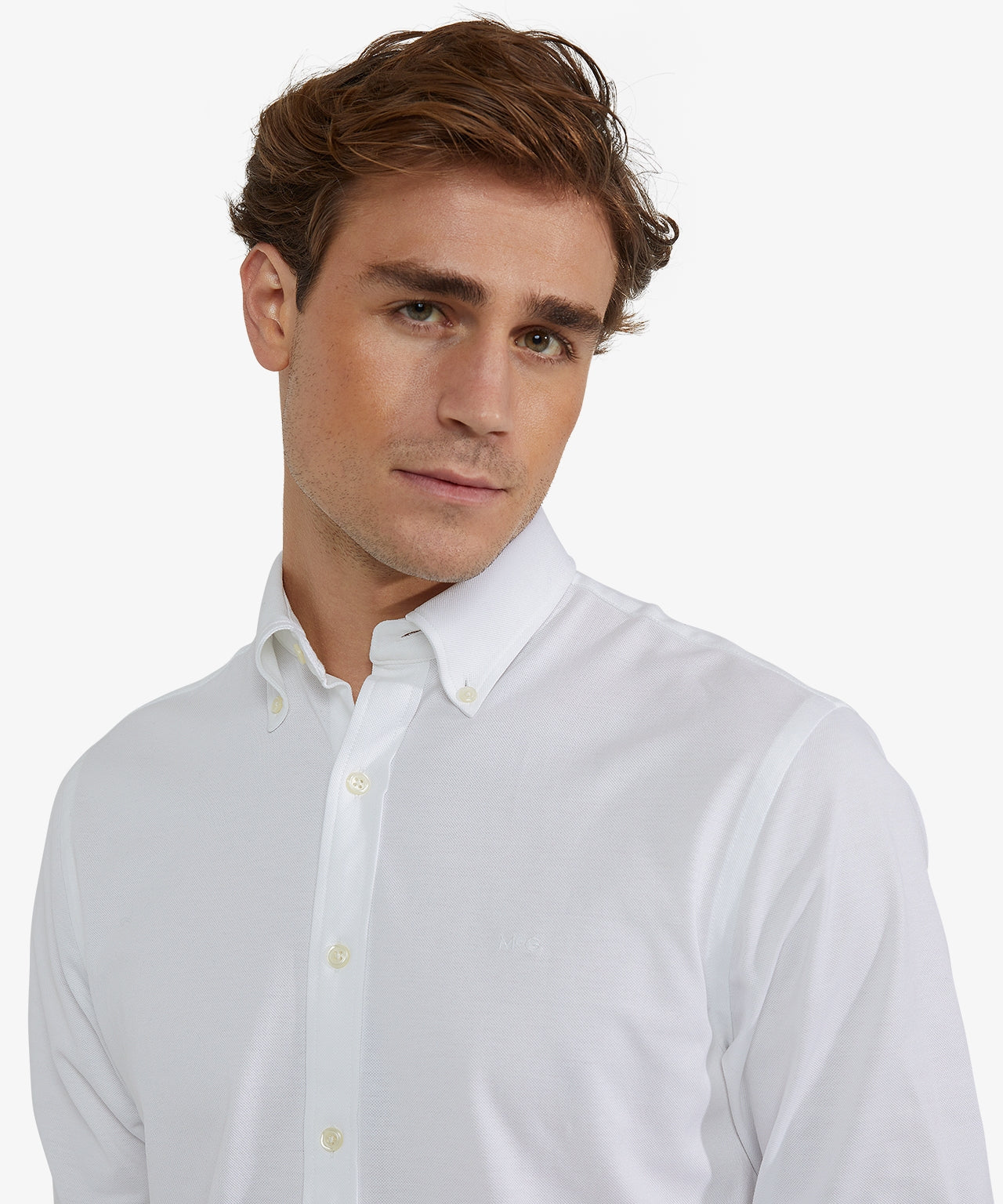 McGregor - Chemise en piqué stretch - Coupe régulière et confortable - Blanc - Taille S