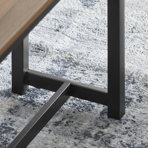 SoBuy Table de salle à manger avec 2 canapés - Max. 150 kg - 110 x 58 x 74 cm - Industriel - Brun / Noir