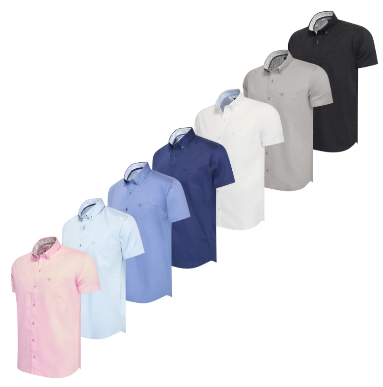 Cappuccino Italia - Chemise à manches courtes Uni pour homme - Marine - Taille XXL