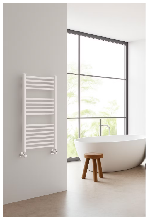 Sanivesk - Radiateur design Lima - 80 x 60 cm - Puissance 386 W, matériel de fixation et fixation murale inclus - Pour les salles de bains et les grands espaces - Acier blanc