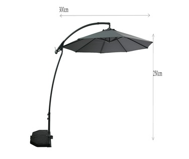 Florida Parasol flottant rond - Anthracite, Ø300 cm