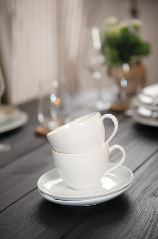 Villeroy & Boch vivo Soucoupes à café - Lot de 6 - Porcelaine de qualité supérieure - 14,7 x 14,7 x 1,9 cm - Blanc