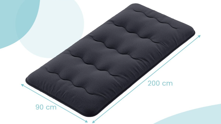 Coast Matelas Futon Portable 200x90x10 cm - Noir - pliable avec housse lavable et sac de transport