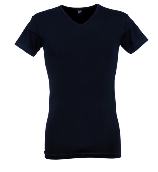 4x Alan Red T-Shirts Men - Navy - Size M - V-neck & Round Neck - Body Fit - 93% Cotton / 7% Elastane