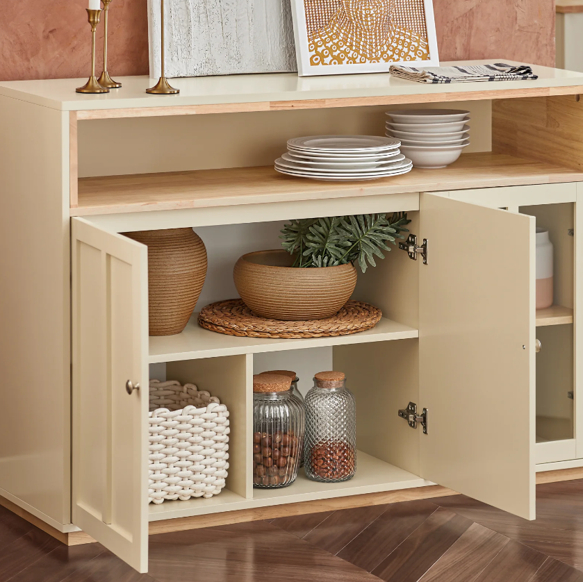 SoBuy Armoire de cuisine - 3 portes - Max. 70 kg - 120 x 40 x 85 cm - Beige