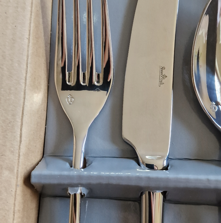 Rosenthal Set de couverts 3 pièces (couteau 22 cm, fourchette 20 cm, cuillère 20 cm) - Gris argenté, acier inoxydable