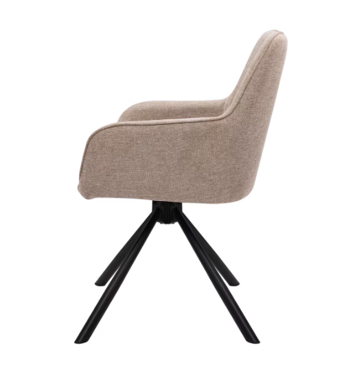 Dutchbone Oliver Chaises de salle à manger pivotantes 57x60x86 cm - Taupe (Lot de 2)