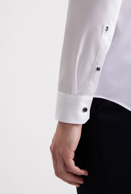 Seidensticker Chemise homme blanche - Slim Fit - New Kent Collar - Taille 40 - Manches extra longues