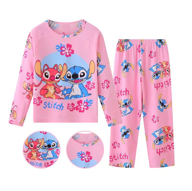 Pyjama Disney Stitch and Angel - Rose - Taille 12 - Coton - Taille enfant