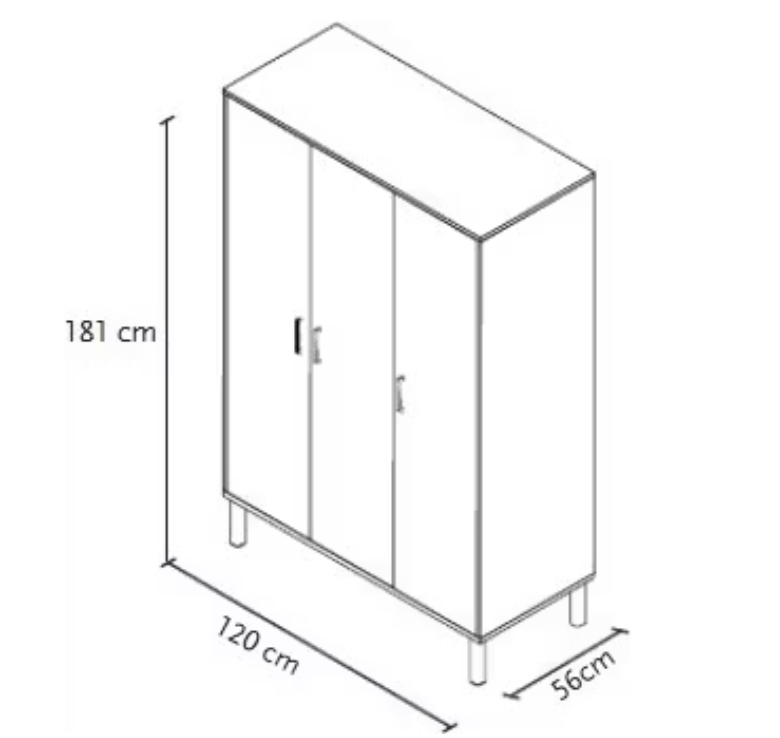 Pinolino Armoire Kids - 120 x 56 x 181 cm - blanc