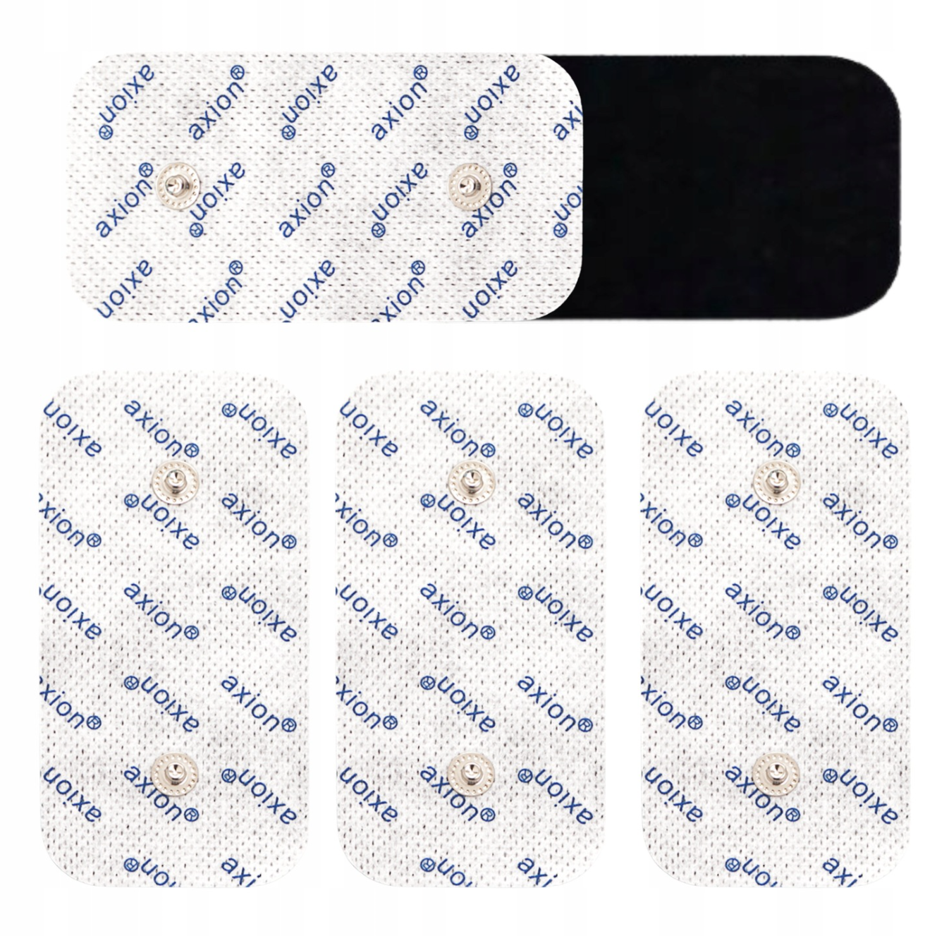 axion - Électrodes pour Compex | Double Snap | 10×5 cm | Blanc/Gris