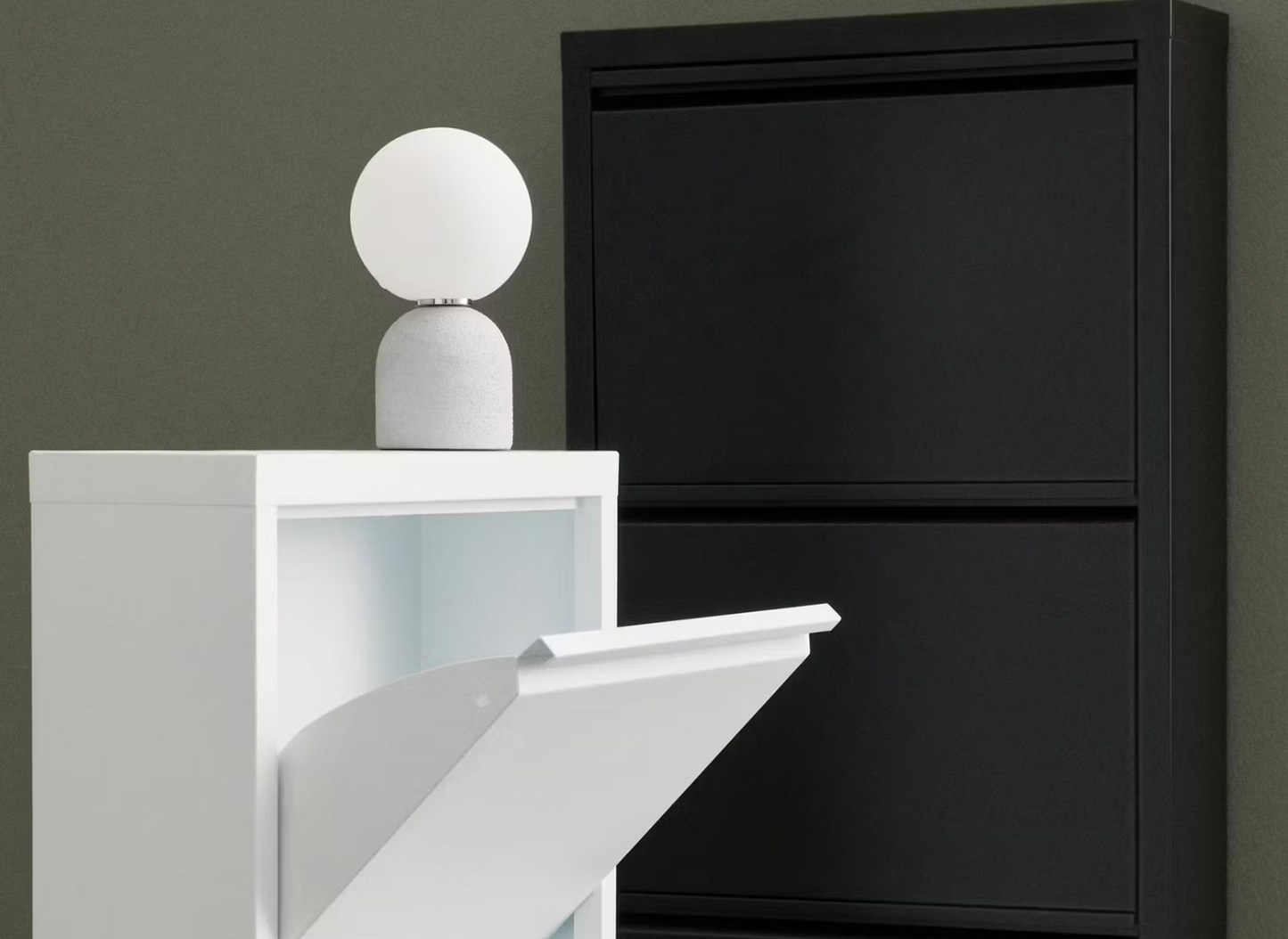 Bizzotto Eyvin étagère à chaussures trois compartiments - blanc - 50 x 15 x 106 cm