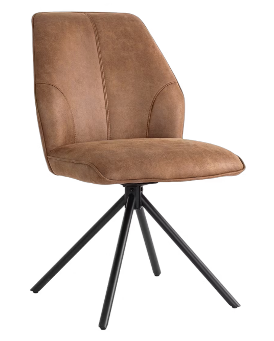 Criks Design Nova Swivel Dining Chair - Lot de 2 - Cognac - 54 x 64 x 87 cm