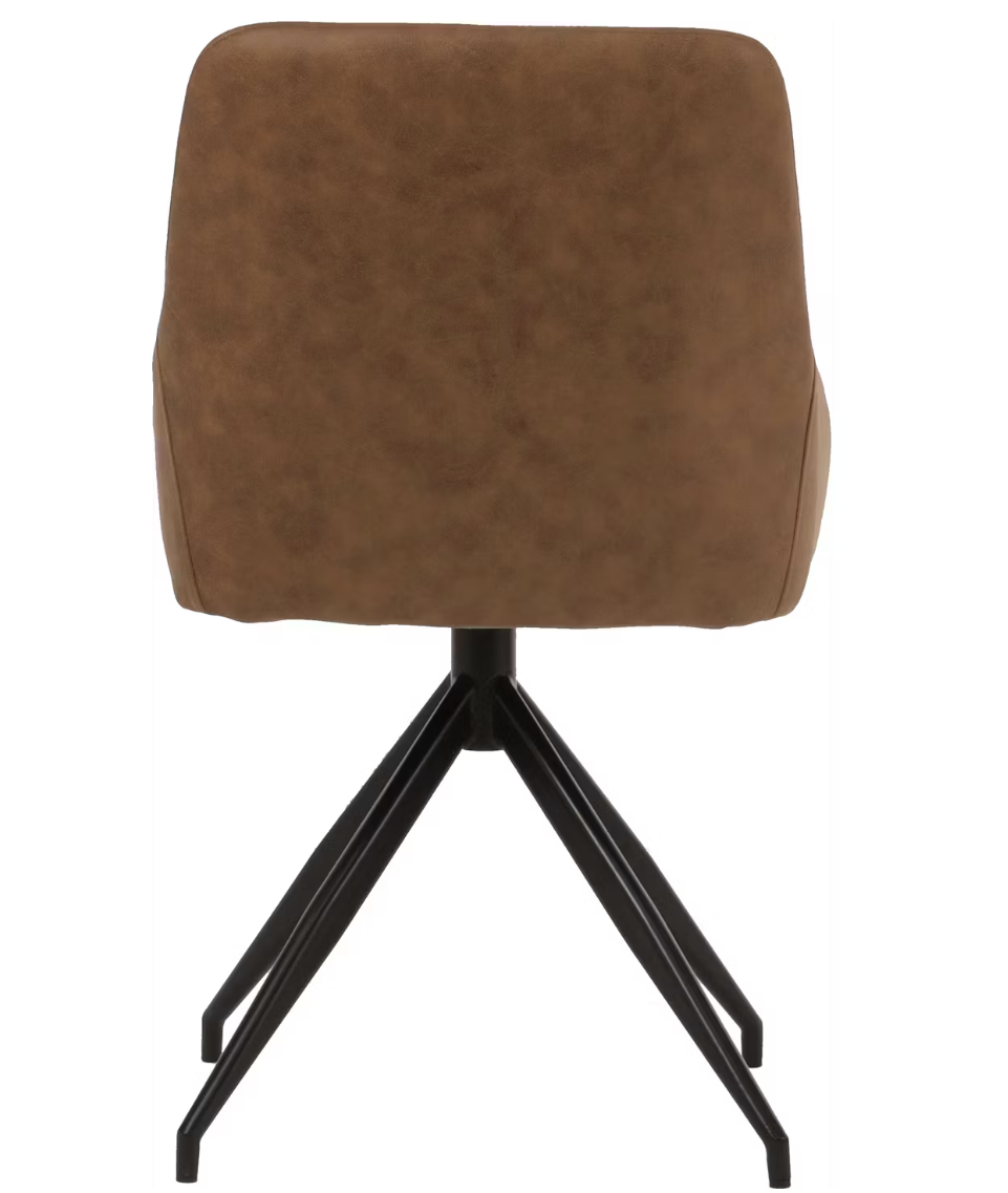 Dutchbone Laurel chaise de salle à manger pivotante - design élégant - pivotant à 360° - cognac - 60 x 51 x 85 cm