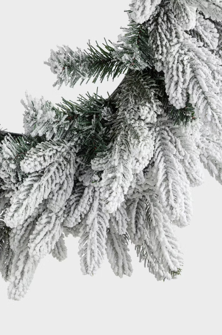 Bizzotto Couronne de neige boho Harvard D60 cm - tons naturels avec effet de neige