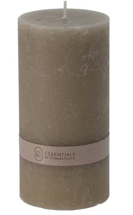 Home & Styling Bougies émoussées Lot de 12 - 7 x 14 cm - Taupe moyen