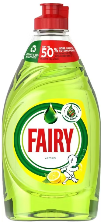 Liquide vaisselle Fairy Platinum Original Lemon - 320 ml - dégraissage puissant - parfum frais de citron - 10 paquets avantageux