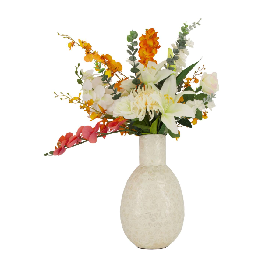 DKNC - Bouquet de fleurs en boîte - 10 tiges - Orchid Enchantment - 78,9x19x10 cm - Fleurs artificielles