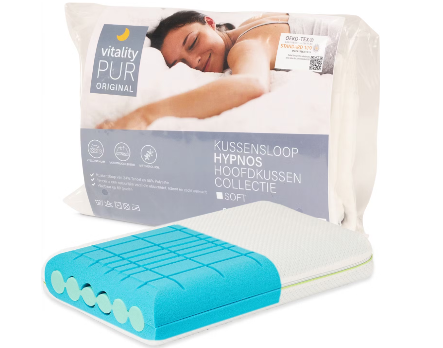 Vitality Pur Hypnos Pillow Soft 40x60 cm - Oreiller ergonomique avec Visco Foam