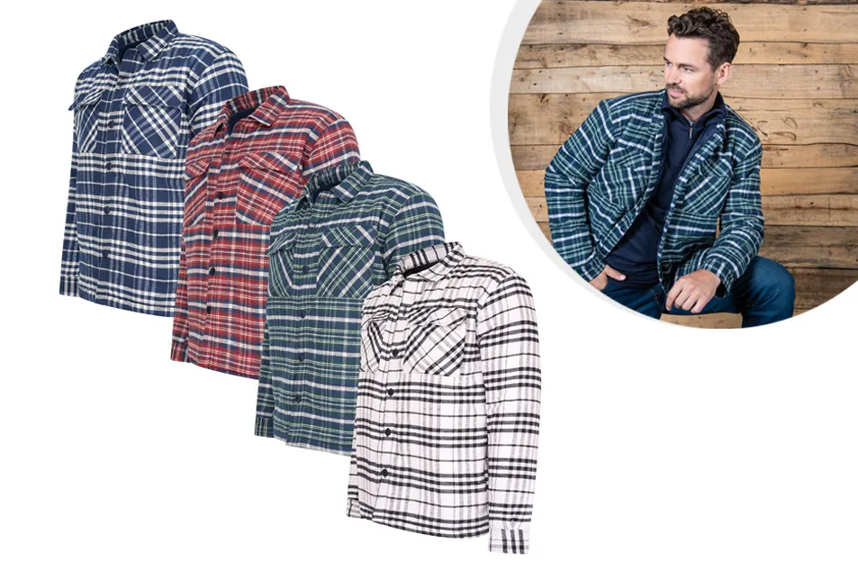 Mj Woodsman - Chemise de bûcheron à carreaux, chaude et doublée - Marine