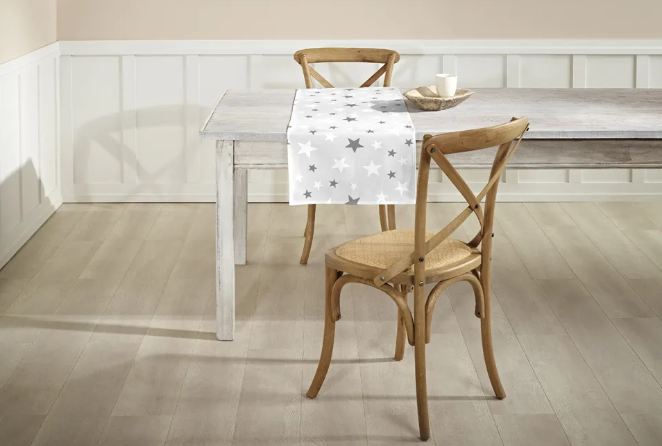 Dekor Chemin de table festif avec motifs de Noël - Gris