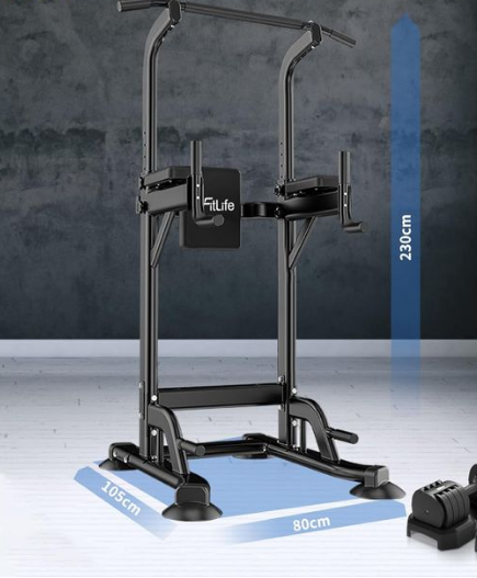 DH FitLife Station de Trempe Multifonction - Réglable 10 positions - Noir - Acier - Max. 150 kg