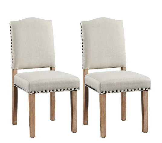 Yaheetech Chaises de salle à manger - 2Pièces - 136kg - Tapissées - Beige