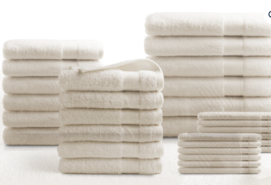 Ensemble textile de bain DoubleDry 30 pièces - 500 g/m2 - Crème