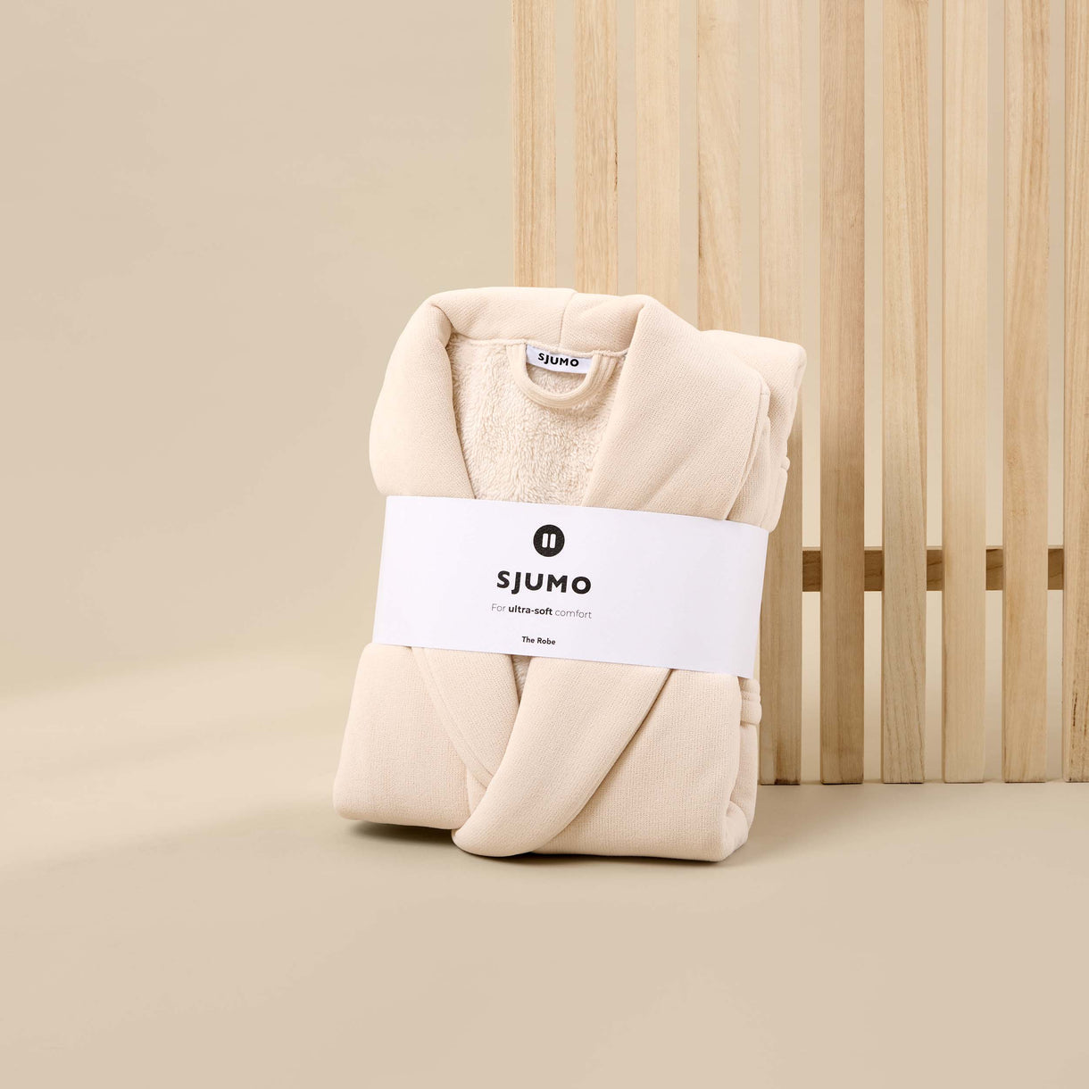SJUMO Peignoir - Crème d'amande - Taille L/XL - Ultra-doux et durable