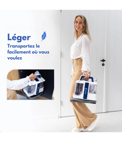 Nettoyeur à vapeur pro - Samako - canapé, tapis, sol - Avec brosse supplémentaire - Bleu/Blanc