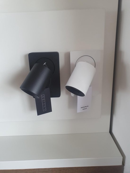 Lucide NIGEL - Lampe de chevet / Applique murale - LED à intensité variable et couleur de lumière réglable - CCT - GU10 - 1x5 W 2200 K/3000 K - Avec port de recharge USB - Blanc